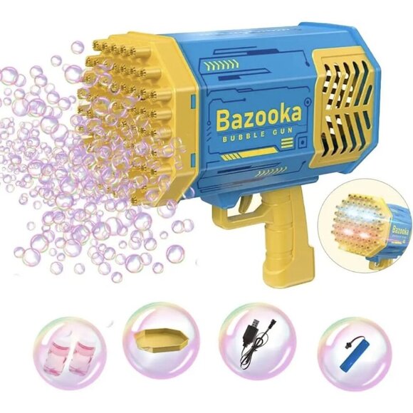 69 Hole Bazooka Bubble Gun Machine/Blue Color - Picture 4 of 7